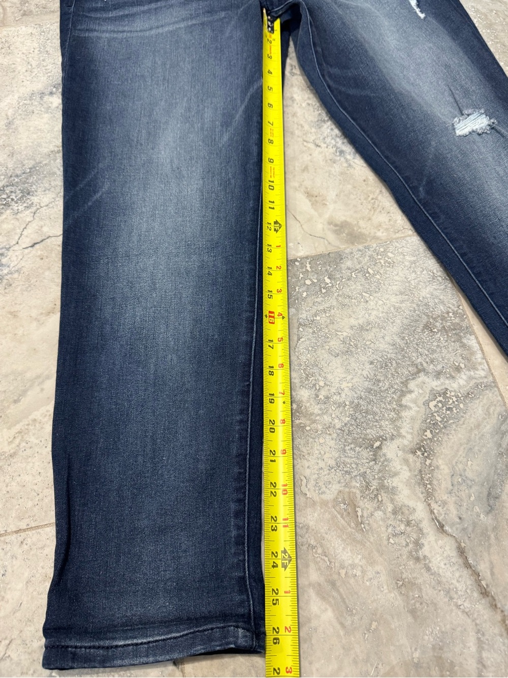 Democracy Dark Blue Distressed Ankle Jeans - Picture 7 of 8